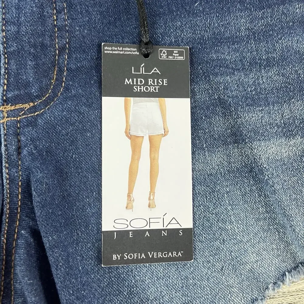 Sofia Jeans by Sofia Vergara Easy Denim Jean Shorts Destruc Hem Plus size 18